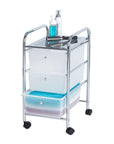 Messina 3 Drawer Storage Trolley Chrome - HOME STORAGE - Storage Trolleys - Soko and Co