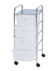 Messina 4 Drawer Storage Trolley Chrome - HOME STORAGE - Storage Trolleys - Soko and Co