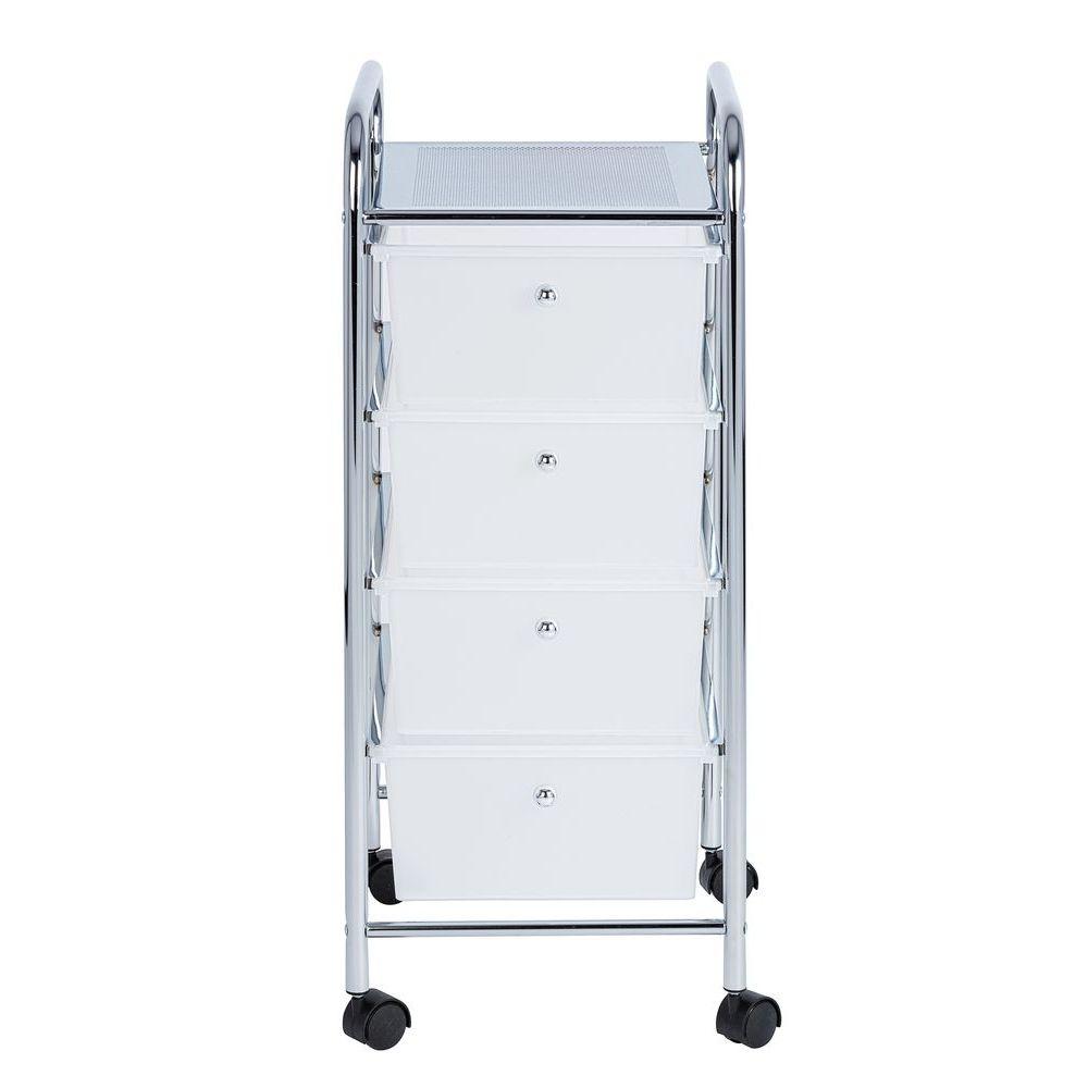 Messina 4 Drawer Storage Trolley Chrome - HOME STORAGE - Storage Trolleys - Soko and Co