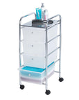 Messina 4 Drawer Storage Trolley Chrome - HOME STORAGE - Storage Trolleys - Soko and Co