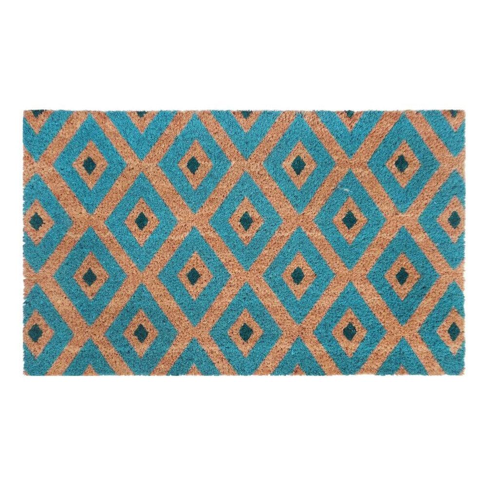 Natural Coir Doormat Blue Kimberley Diamond - HOME STORAGE - Accessories and Decor - Soko and Co