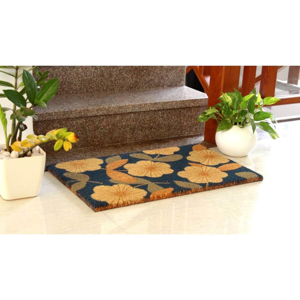 Natural Coir Doormat Floral - HOME STORAGE - Accessories and Decor - Soko and Co