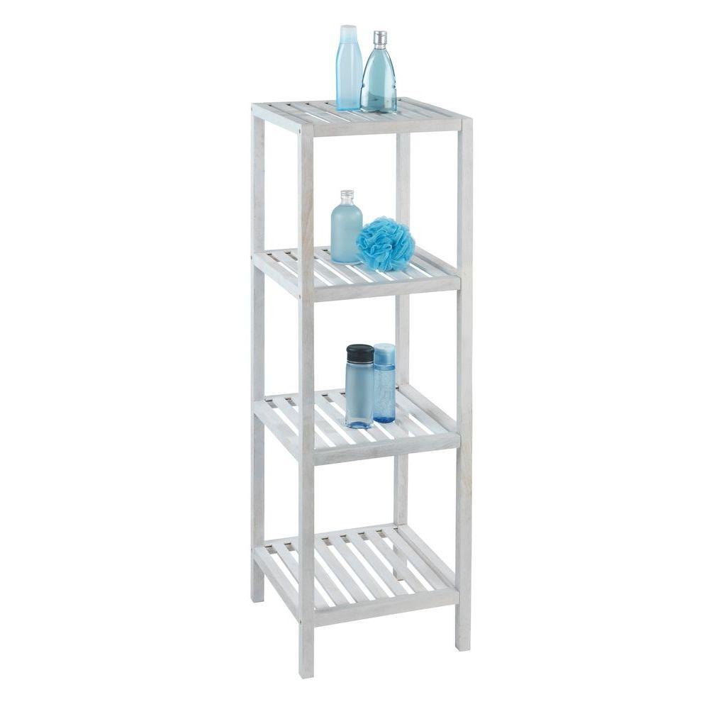 Norway 4 Tier Shelving Unit White Wash - HOME STORAGE - Shelves and Cabinets - Soko and Co