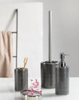 Nuria Ceramic Toilet Brush Silver Anthracite - BATHROOM - Toilet Brushes - Soko and Co