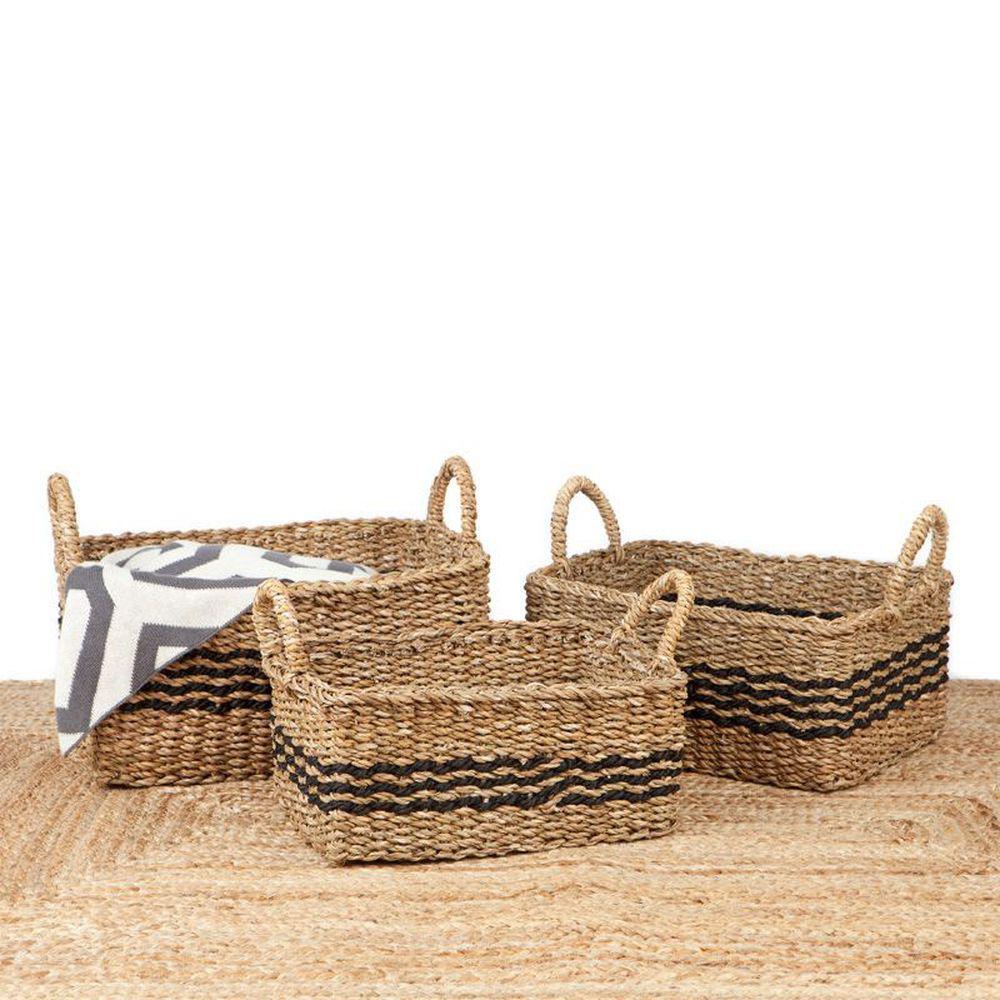 Palash Large Rectangular Seagrass Storage Basket - HOME STORAGE - Baskets and Totes - Soko and Co