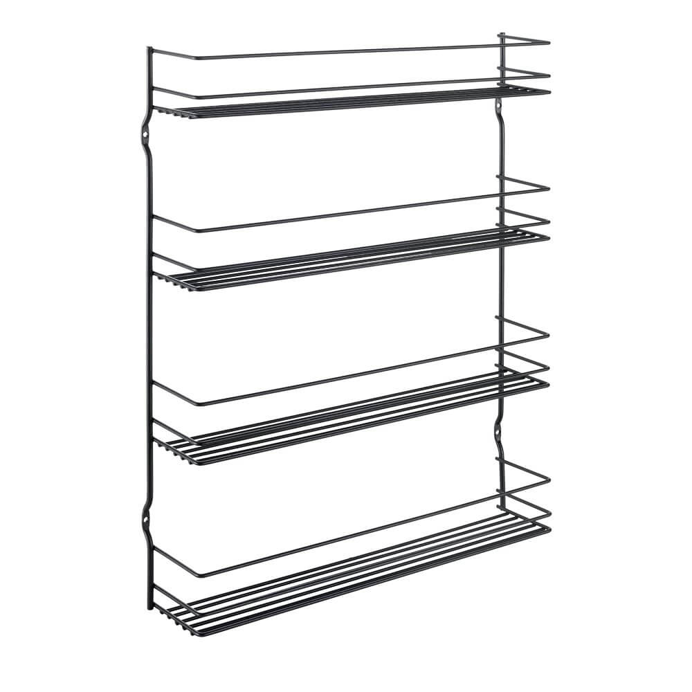 Pepito 4 Tier Wall Mounted Spice Rack Matte Black - KITCHEN - Spice Racks - Soko and Co