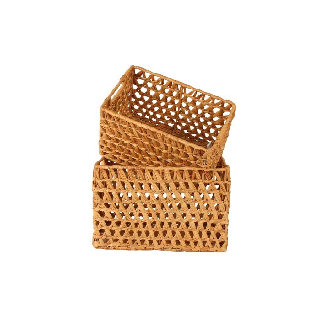 Poe Small Rectangular Water Hyacinth Storage Basket - HOME STORAGE - Baskets and Totes - Soko and Co