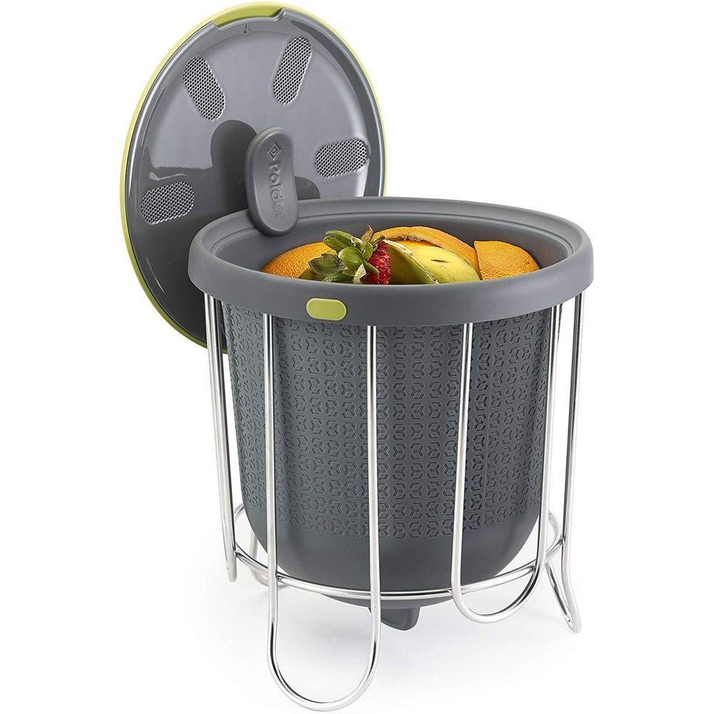 Polder 3.8L Kitchen Compost Bin Grey - KITCHEN - Bench - Soko and Co