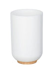 Posa Toothbrush Tumbler White & Bamboo - BATHROOM - Toothbrush Holders - Soko and Co