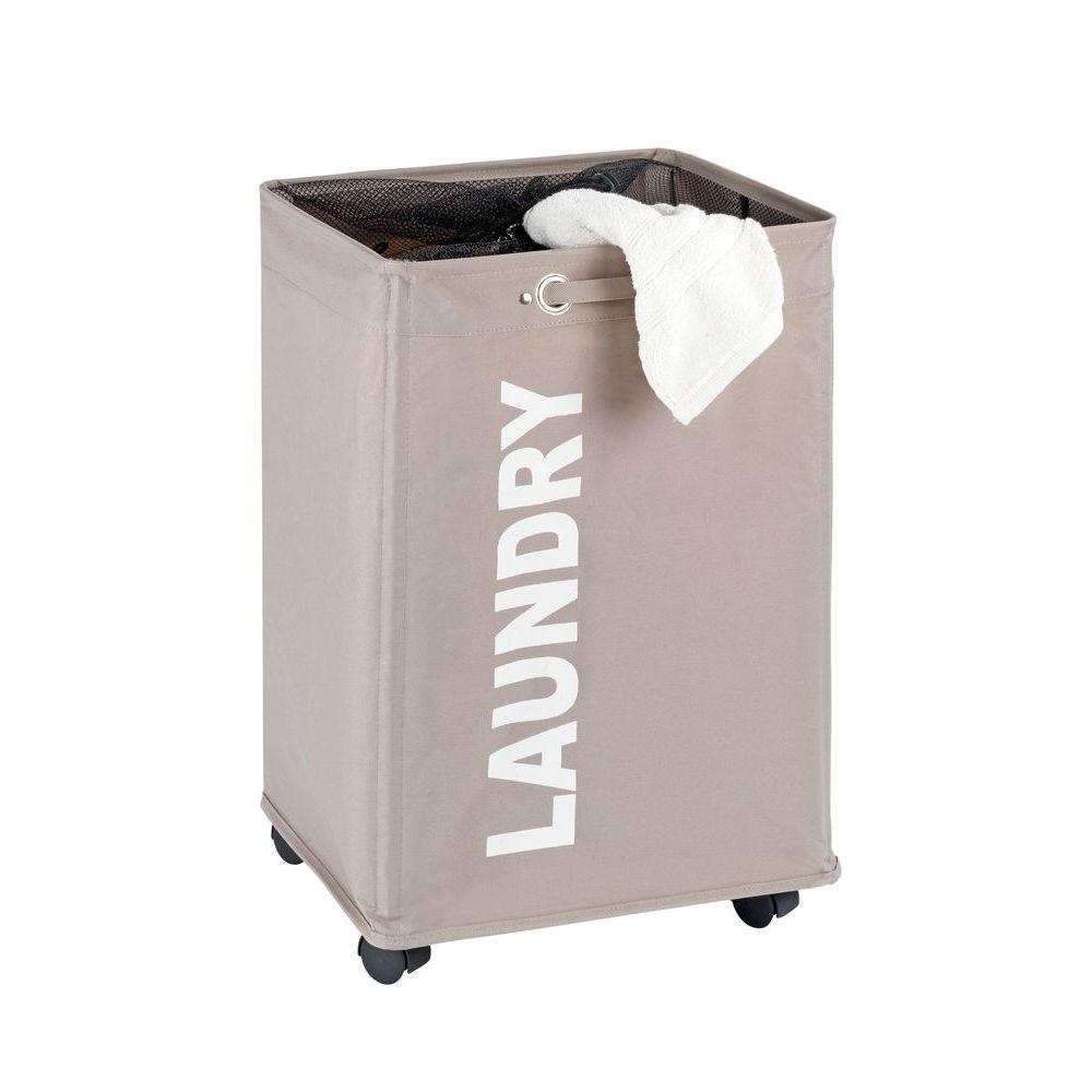 Quadro Wheeled Laundry Hamper Taupe - LAUNDRY - Hampers - Soko and Co