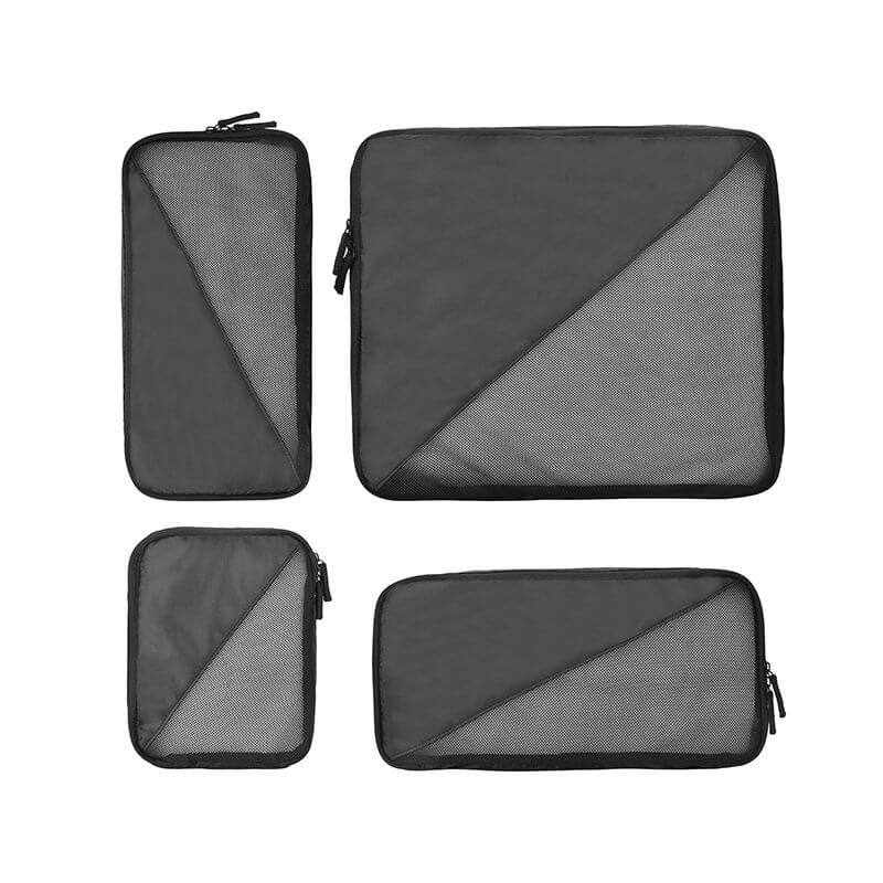 Recycled Travel Packing Cubes 4 Pack Black - LIFESTYLE - Travel and Outdoors - Soko and Co