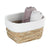 Rika Small Rectangular Storage Basket White & Natural - HOME STORAGE - Baskets and Totes - Soko and Co