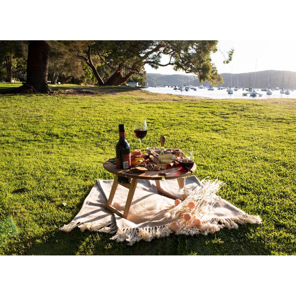 Round 4 Person Folding Acacia Wood Picnic Table - LIFESTYLE - Picnic - Soko and Co