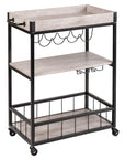 Rustico 3 Tier Kitchen Trolley Black - HOME STORAGE - Storage Trolleys - Soko and Co