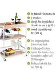 Rustico 3 Tier Kitchen Trolley White - HOME STORAGE - Storage Trolleys - Soko and Co