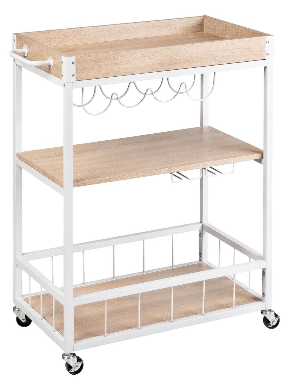 Rustico 3 Tier Kitchen Trolley White - HOME STORAGE - Storage Trolleys - Soko and Co