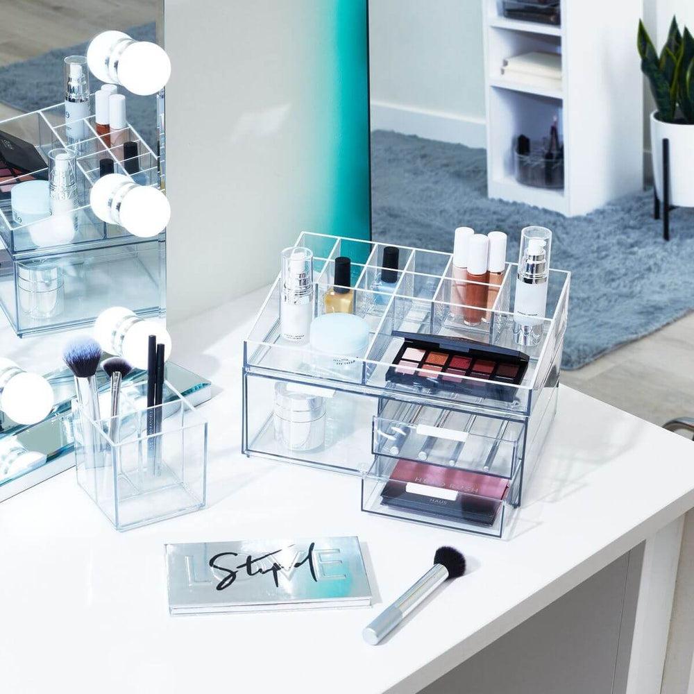 Sarah Tanno by iDesign 13 Compartment Makeup Organiser Clear - BATHROOM - Makeup Storage - Soko and Co