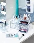 Sarah Tanno by iDesign 13 Compartment Makeup Organiser Clear - BATHROOM - Makeup Storage - Soko and Co