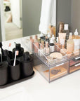 Sarah Tanno by iDesign 13 Compartment Makeup Organiser Clear - BATHROOM - Makeup Storage - Soko and Co