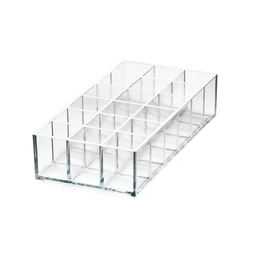 Sarah Tanno by iDesign 18 Compartment Lipstick Organiser Clear - BATHROOM - Makeup Storage - Soko and Co