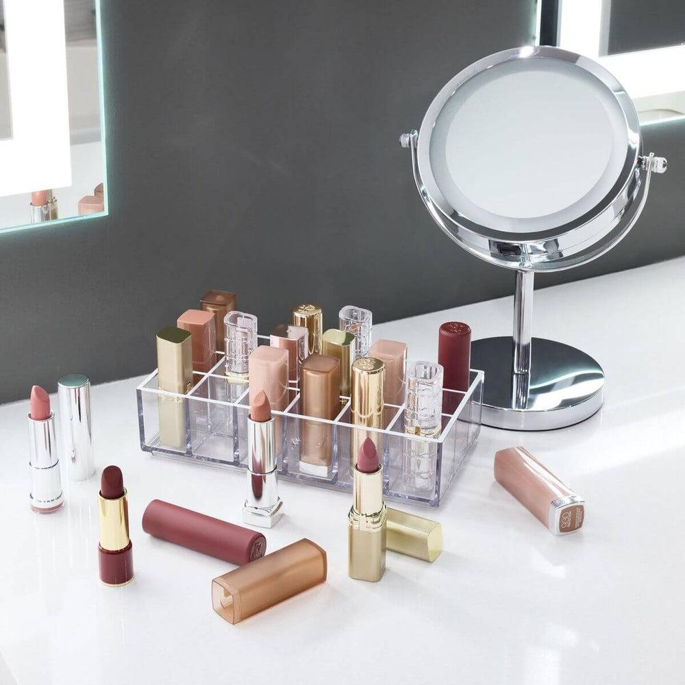 Sarah Tanno by iDesign 18 Compartment Lipstick Organiser Clear - BATHROOM - Makeup Storage - Soko and Co