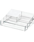 Sarah Tanno by iDesign 5 Compartment Tiered Makeup Organiser Clear - BATHROOM - Makeup Storage - Soko and Co