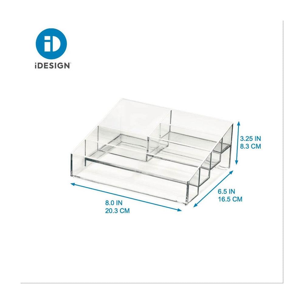 Sarah Tanno by iDesign 5 Compartment Tiered Makeup Organiser Clear - BATHROOM - Makeup Storage - Soko and Co