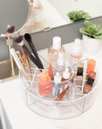 Sarah Tanno by iDesign Divided Makeup Turntable Clear - BATHROOM - Makeup Storage - Soko and Co