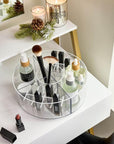 Sarah Tanno by iDesign Divided Makeup Turntable Clear - BATHROOM - Makeup Storage - Soko and Co