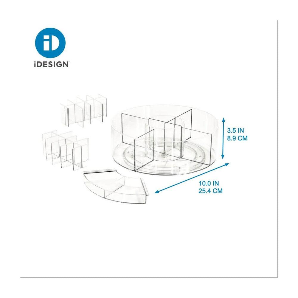 Sarah Tanno by iDesign Divided Makeup Turntable Clear - BATHROOM - Makeup Storage - Soko and Co