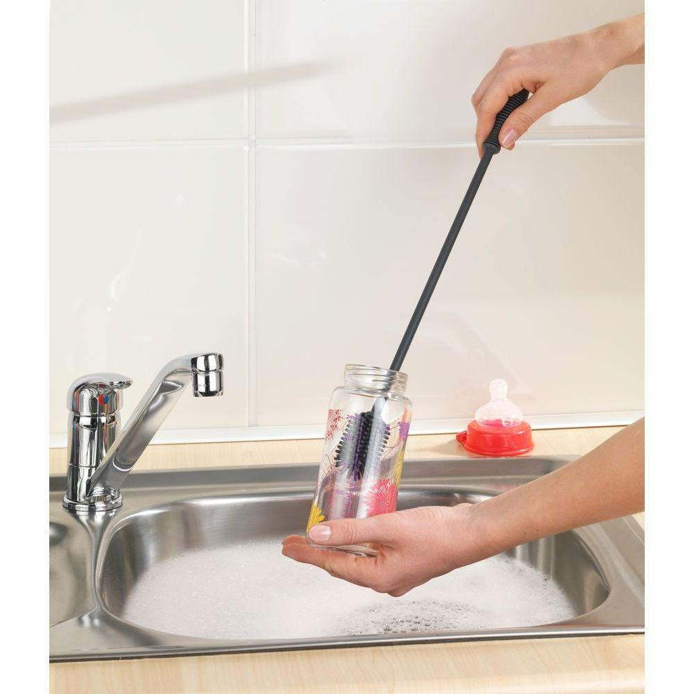 Sia 38cm Silicone Bottle Brush Black - KITCHEN - Sink - Soko and Co