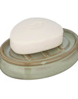 Sirmione Ceramic Soap Dish Reactive Green - BATHROOM - Soap Dispensers and Trays - Soko and Co