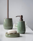 Sirmione Ceramic Soap Dispenser Reactive Green - BATHROOM - Soap Dispensers and Trays - Soko and Co