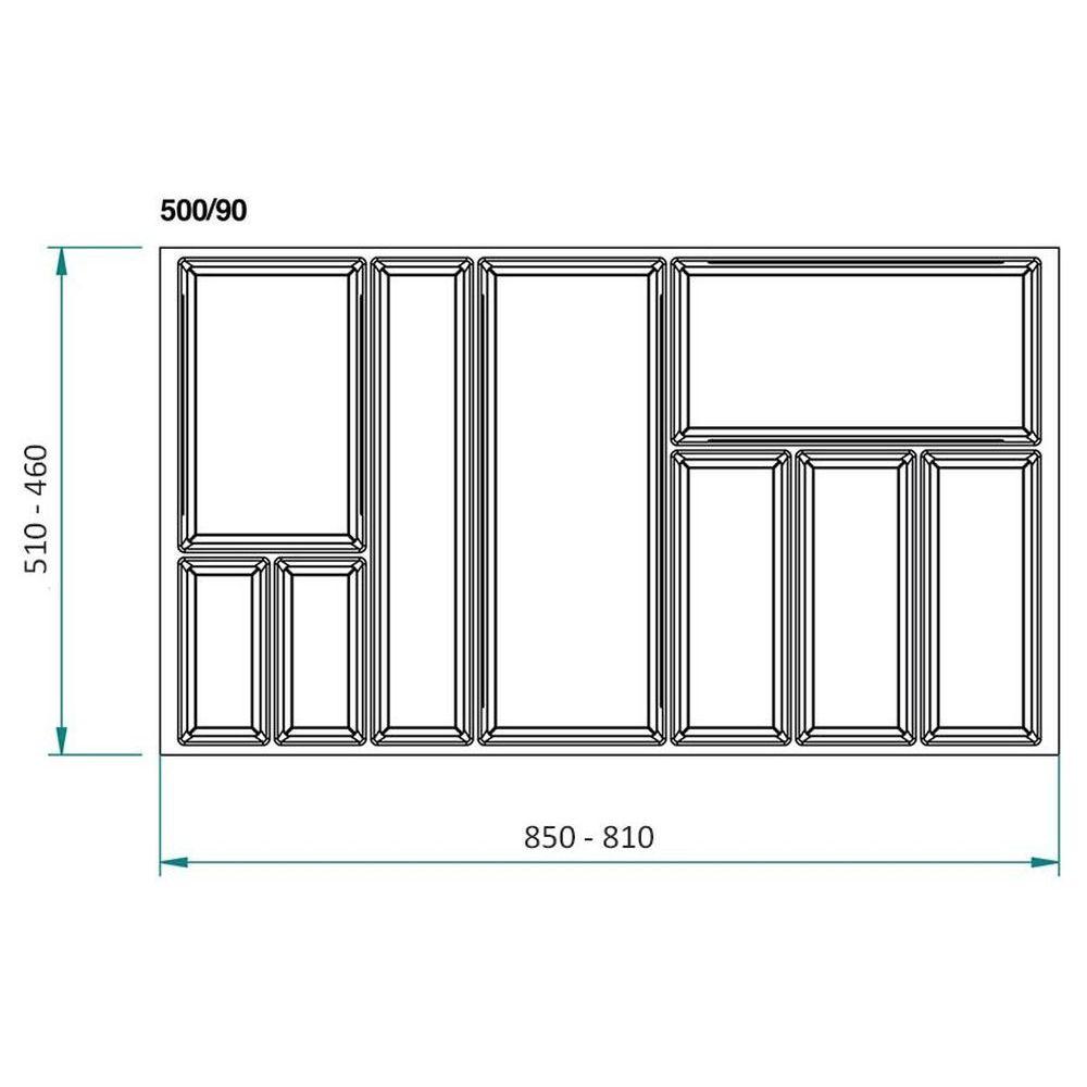 Sky 9 Compartment Custom Fit Cutlery Tray Grey - KITCHEN - Cutlery Trays - Soko and Co