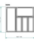 Sky Wide 5 Compartment Custom Fit Cutlery Tray Grey - KITCHEN - Cutlery Trays - Soko and Co