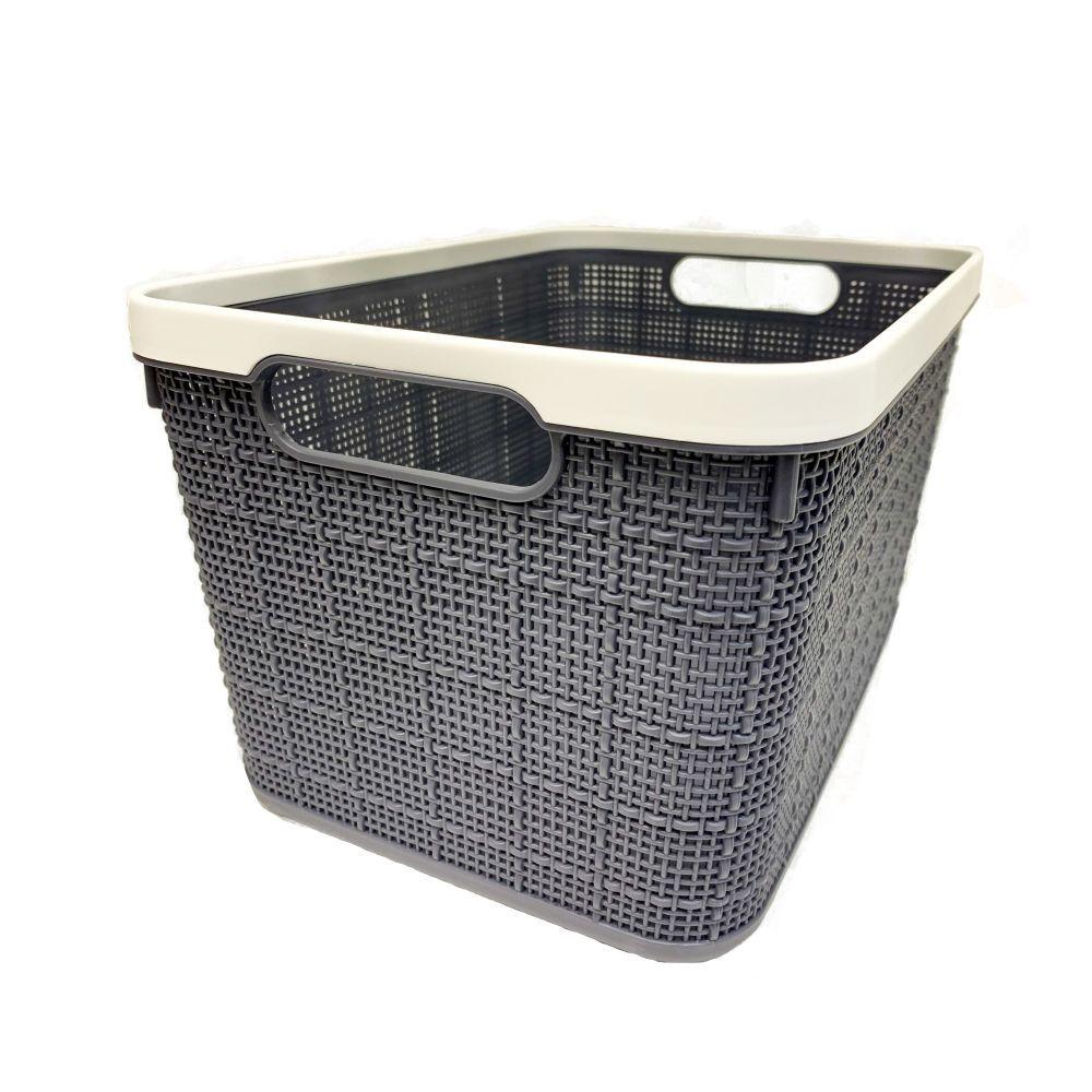 Small Linen Style Storage Basket Navy - HOME STORAGE - Baskets and Totes - Soko and Co