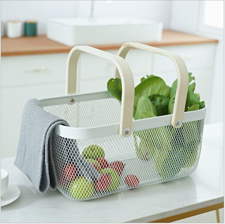 Soko Store Rectangular Mesh Storage Basket White - KITCHEN - Organising Containers - Soko and Co