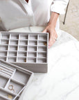 Stackers Classic 25 Compartment Jewellery Tray Taupe - WARDROBE - Jewellery Storage - Soko and Co