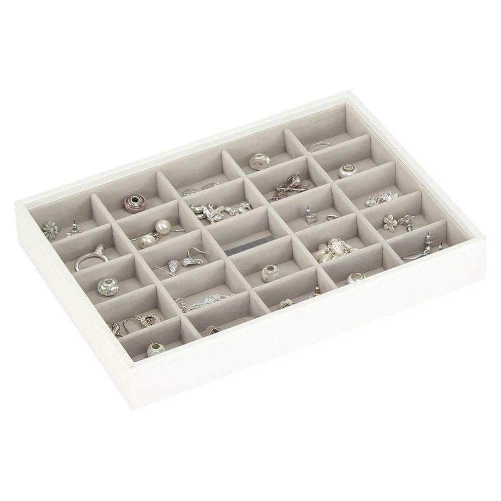 Stackers Classic 25 Compartment Jewellery Tray White - WARDROBE - Jewellery Storage - Soko and Co