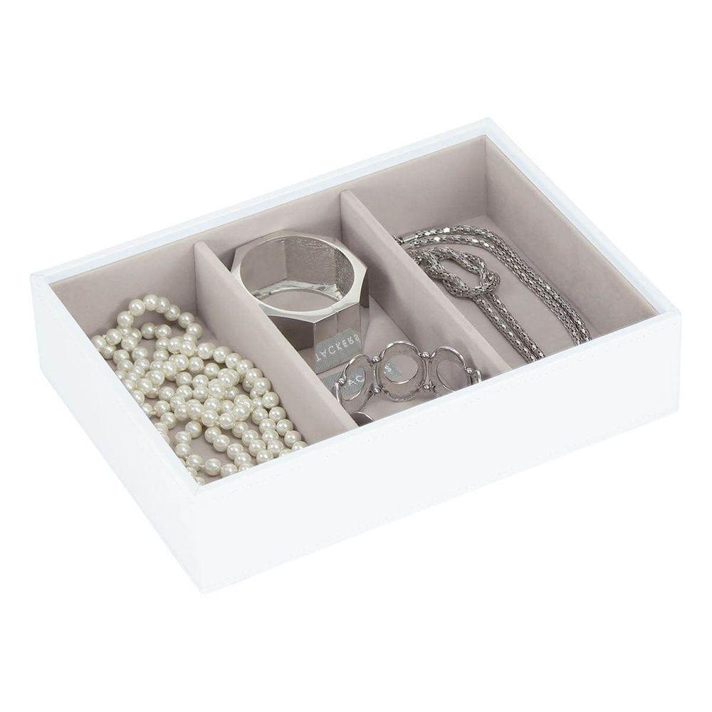 Stackers Classic 3 Compartment Deep Jewellery Tray White - WARDROBE - Jewellery Storage - Soko and Co