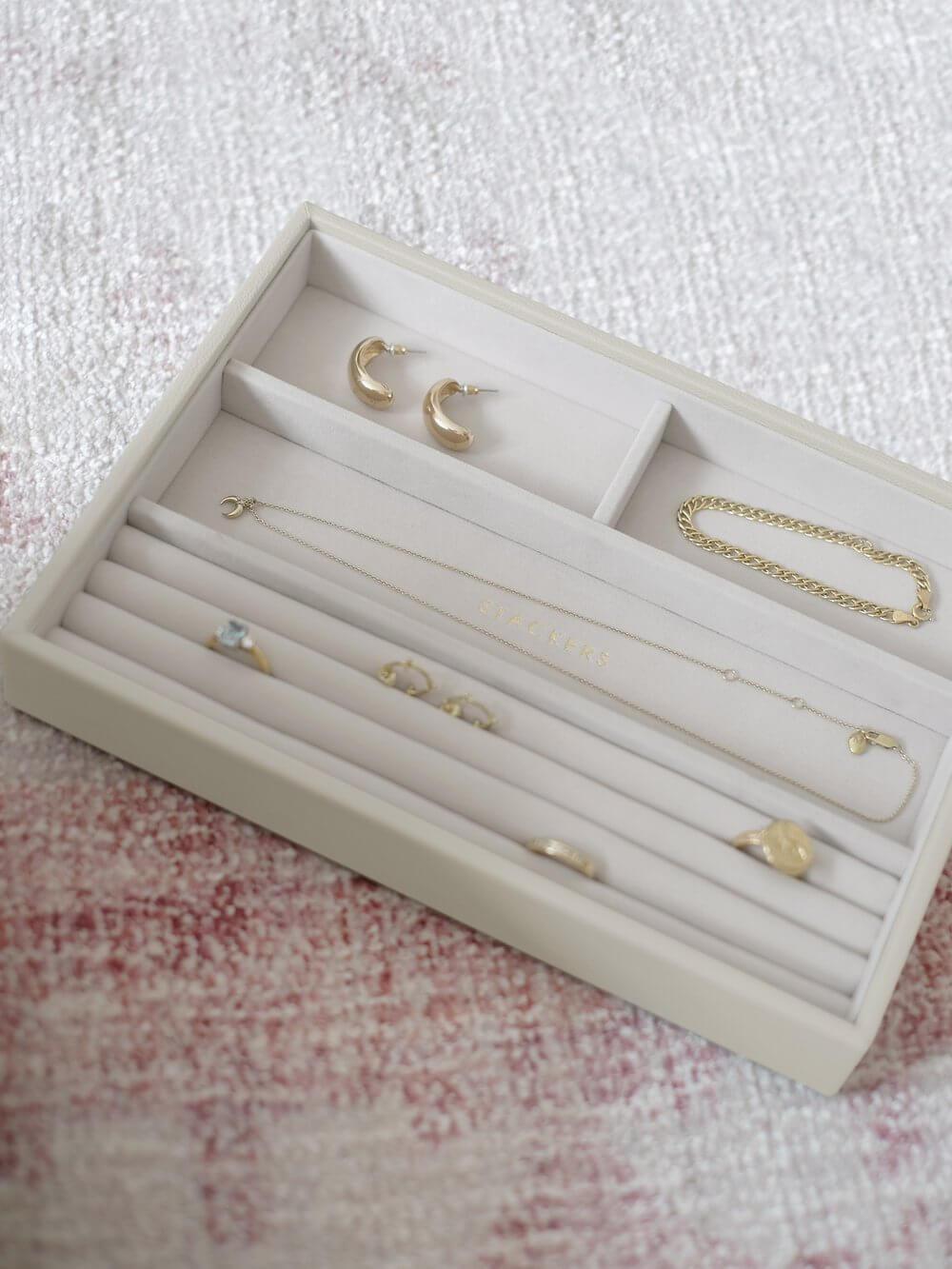 Stackers Classic 4 Compartment Jewellery Tray Oatmeal - WARDROBE - Jewellery Storage - Soko and Co