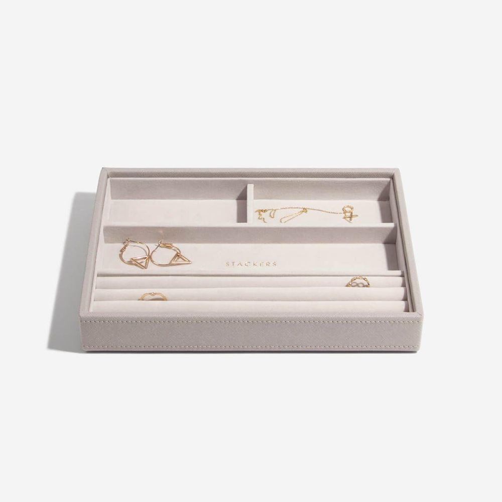 Stackers Classic 4 Compartment Jewellery Tray Taupe - WARDROBE - Jewellery Storage - Soko and Co