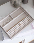 Stackers Classic 4 Compartment Jewellery Tray Taupe - WARDROBE - Jewellery Storage - Soko and Co