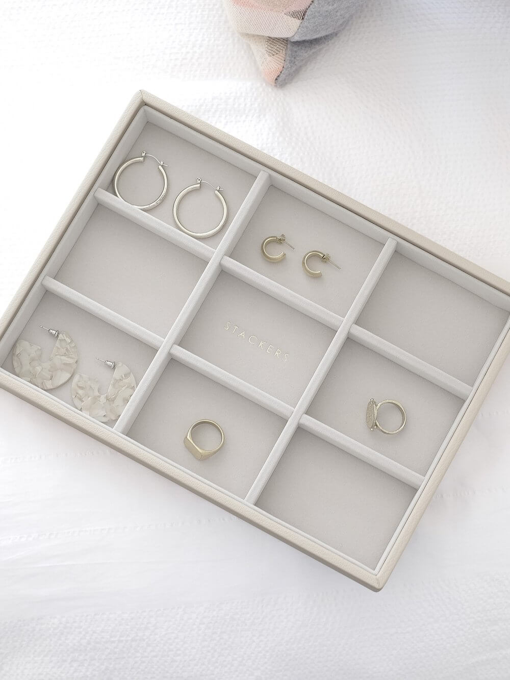 Stackers Classic 9 Compartment Jewellery Tray Oatmeal - WARDROBE - Jewellery Storage - Soko and Co