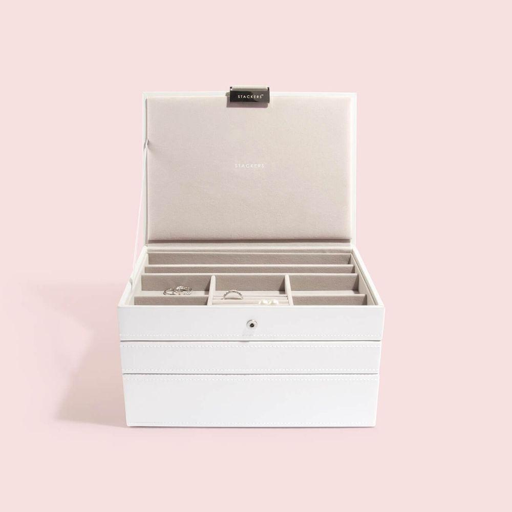 Stackers Classic Jewellery Tray Set White - WARDROBE - Jewellery Storage - Soko and Co