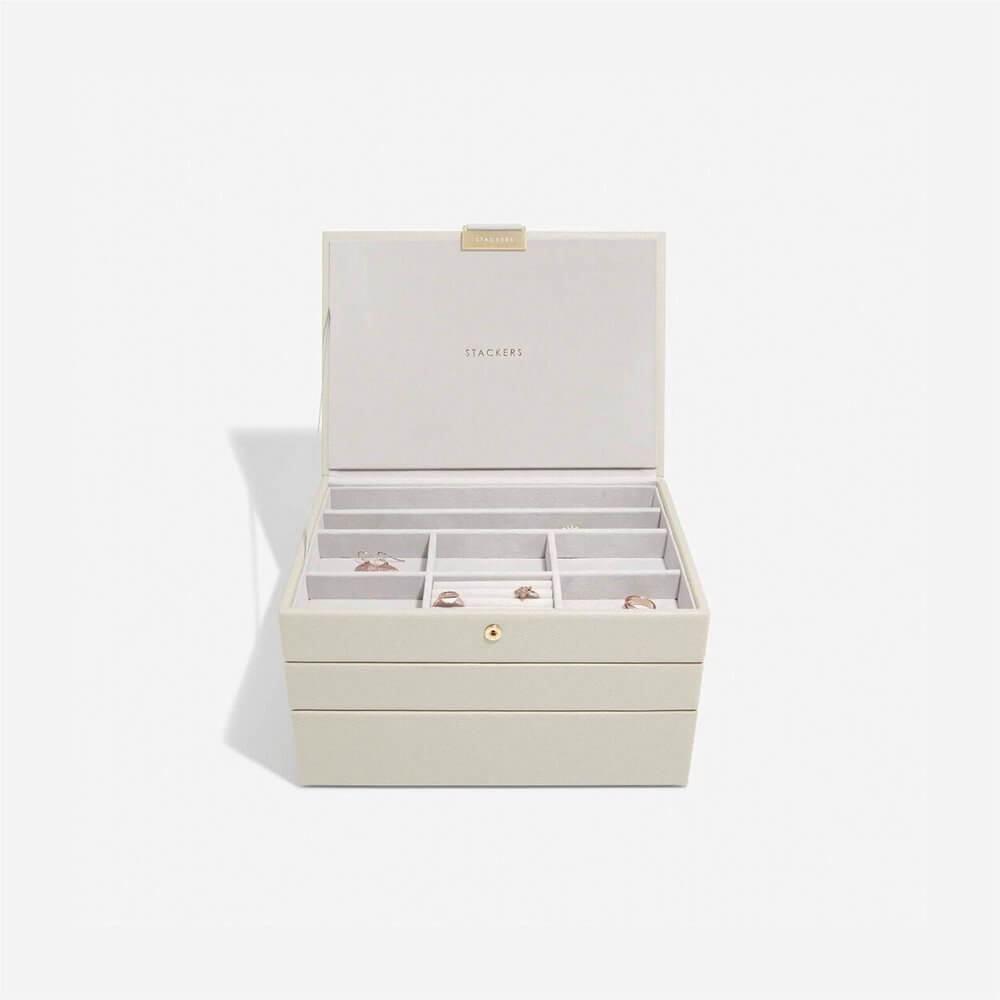 Stackers Classic Lidded Jewellery Box Oatmeal - WARDROBE - Jewellery Storage - Soko and Co