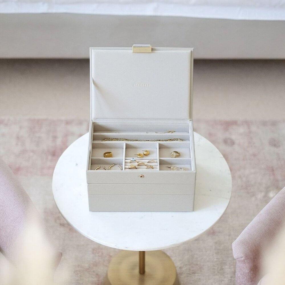 Stackers Classic Lidded Jewellery Box Oatmeal - WARDROBE - Jewellery Storage - Soko and Co