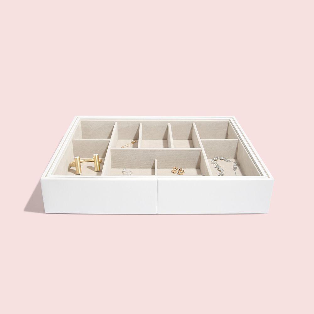 Stackers Large Expanding Jewellery Drawer Organiser White - WARDROBE - Jewellery Storage - Soko and Co