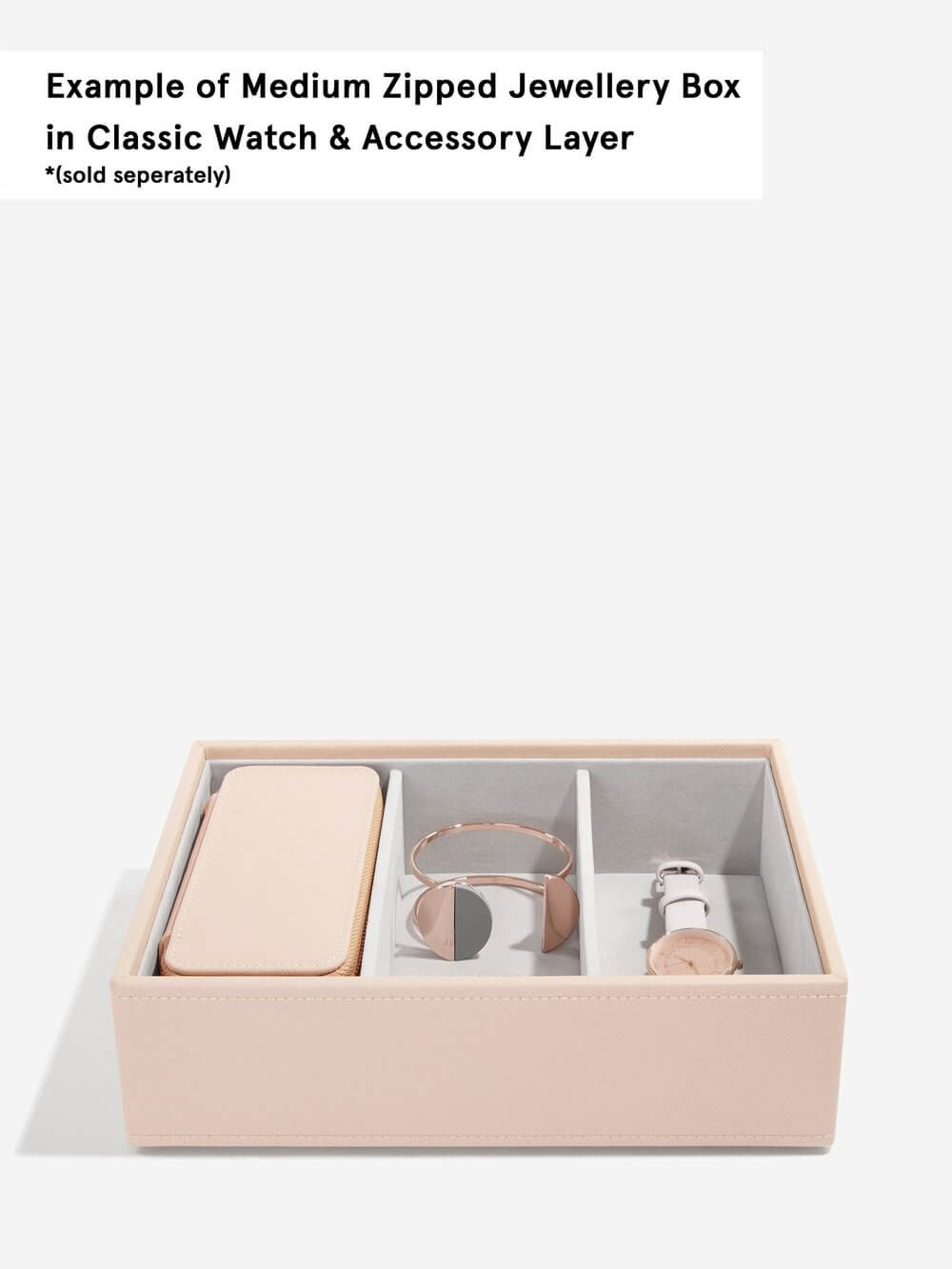 Stackers Medium Travel Jewellery Box Blush - WARDROBE - Jewellery Storage - Soko and Co