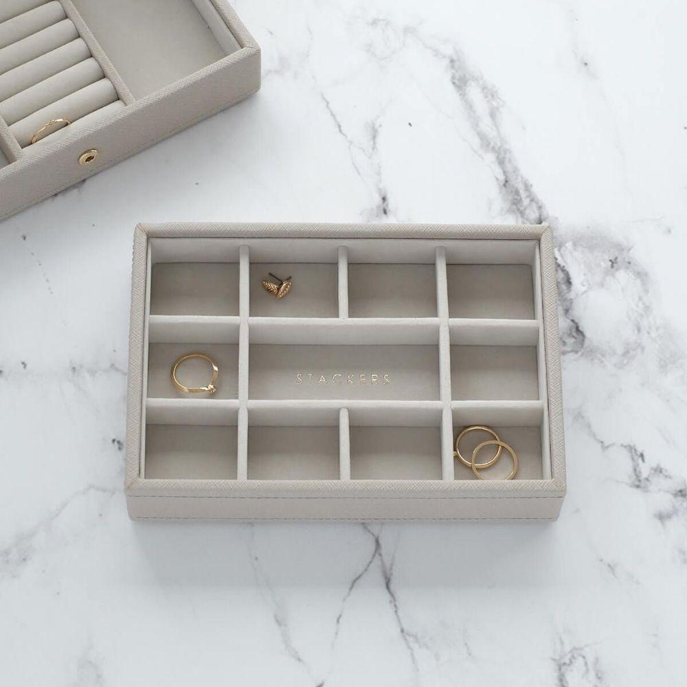 Stackers Mini 11 Compartment Jewellery Tray Taupe - WARDROBE - Jewellery Storage - Soko and Co